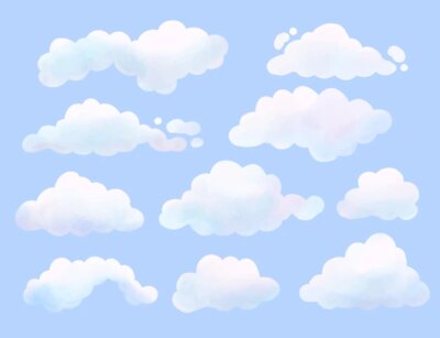 Free Vector | Watercolor painted cloud collection
