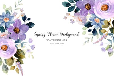 Free Vector | Watercolor purple floral background