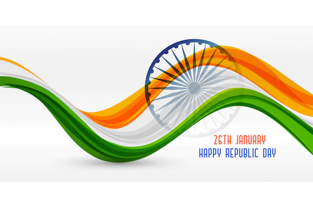 Free Vector | Wavy indian flag design for republic day