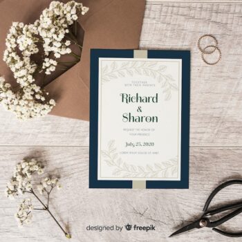 Free Vector | Wedding invitation template