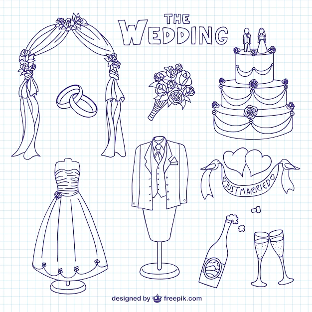 Free Vector | Wedding scribbles