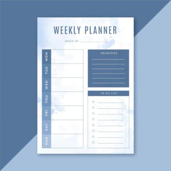 Free Vector | Weekly planner template