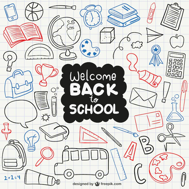 Free Vector | Welcome back to school icons