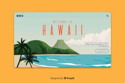 Free Vector | Welcome to hawaii landing page