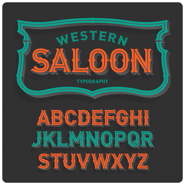 Free Vector | Western style vintage typeface