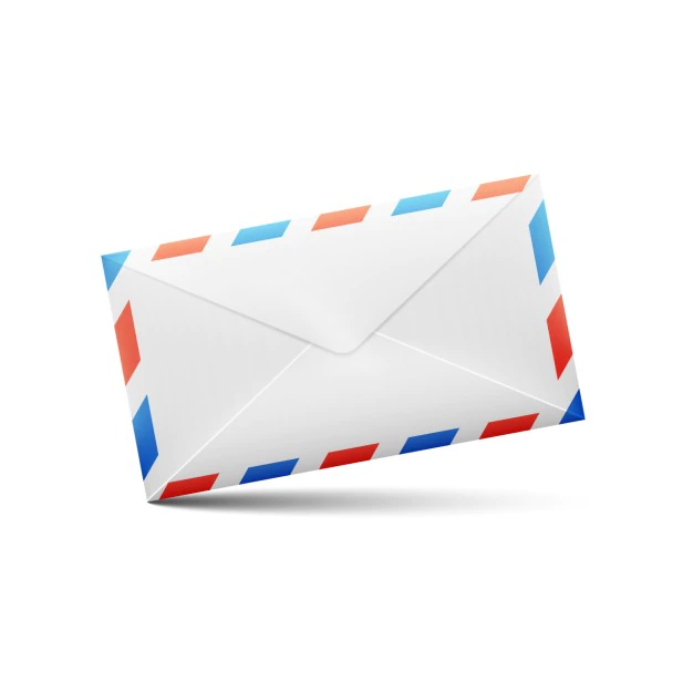 Free Vector | White with red and blue lines envelope design