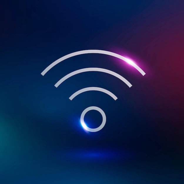 Free Vector | Wifi internet vector technology icon in neon purple on gradient background