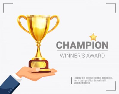 Free Vector | Winner award champion trophy template