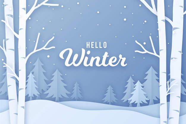 Free Vector | Winter landscape in paper style