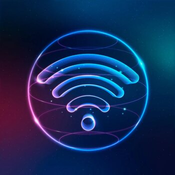 Free Vector | Wireless internet technology icon vector in neon on gradient background