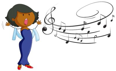 Free Vector | Woman singing on white background