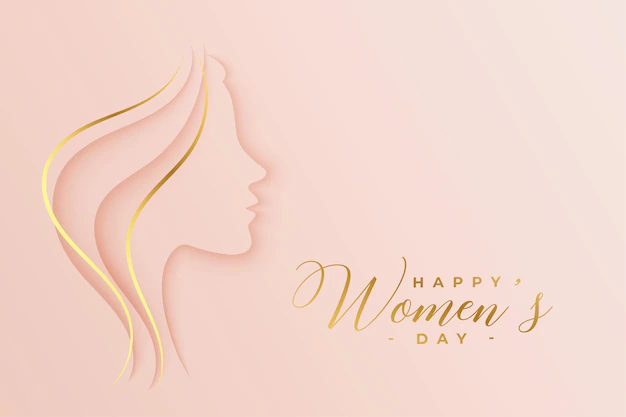 Free Vector | Womens day beautiful wishes card with golden hairs