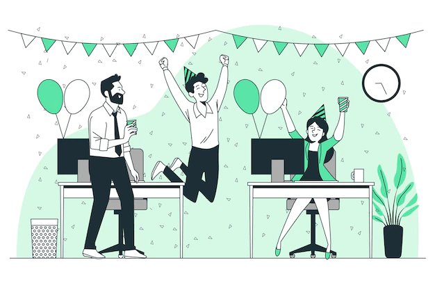 Free Vector | Work anniversary concept illustration