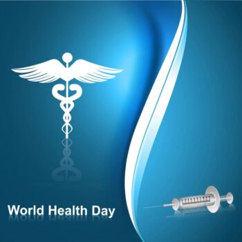 Free Vector | World health day abstract background with symbol and syringe