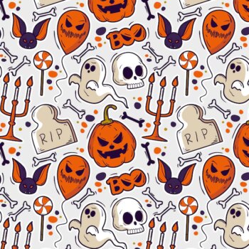 Free Vector | Hand drawn halloween pattern design