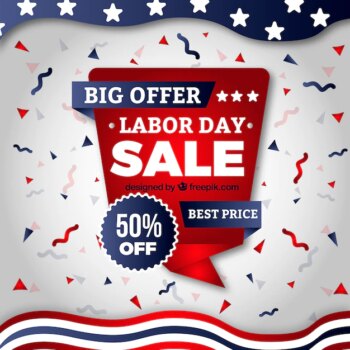 Free Vector | Labor day sale composition with flat design