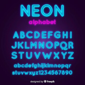 Free Vector | Neon alphabet template