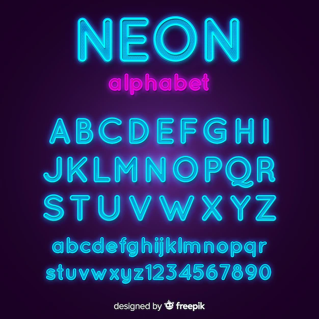 Free Vector | Neon alphabet template