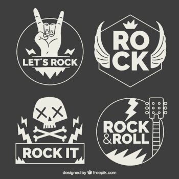 Free Vector | Rock logo collection with flat design