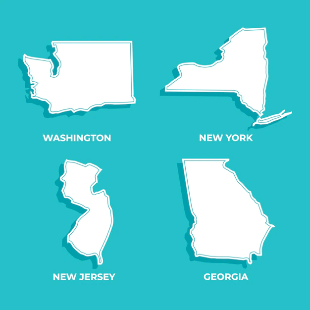 Free Vector | Flat design usa states outline map