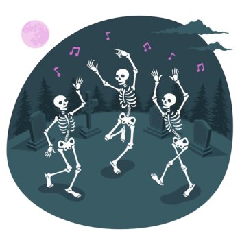 Free Vector | Dancing skeletons concept illustration
