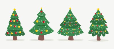 Free Vector | Hand drawn flat christmas trees collection