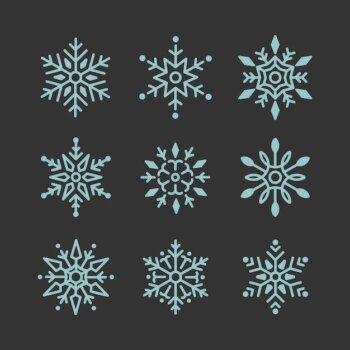 Free Vector | Set of snowflakes christmas design vector