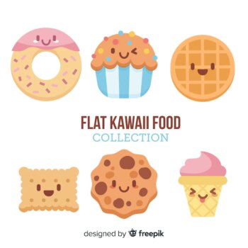 Free Vector | Kawaii food collection