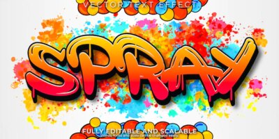 Free Vector | Graffiti text effect editable spray and street text style