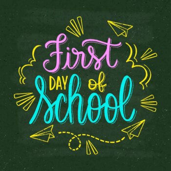 Free Vector | Hand drawn first day of school lettering