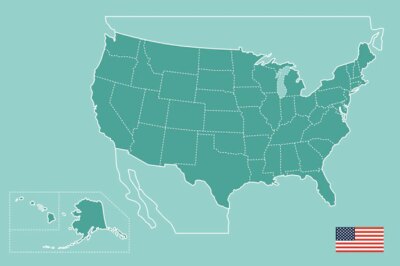 Free Vector | Flat design usa states outline map