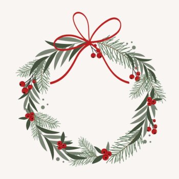 Free Vector | Christmas wreath in flat design