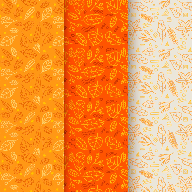 Free Vector | Hand drawn autumn pattern collection