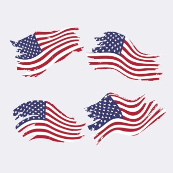 Free Vector | Flat design grunge american flag background
