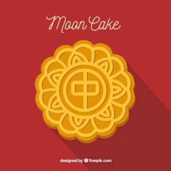 Free Vector | Moon cake background in flat style