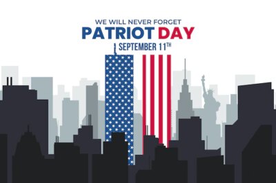 Free Vector | Flat 9.11 patriot day background