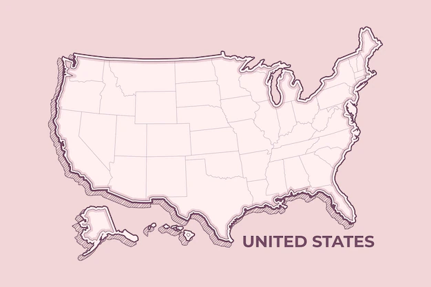 Free Vector | Hand drawn usa outline map