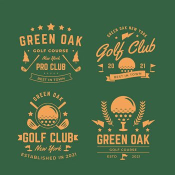 Free Vector | Vintage golf logo collection
