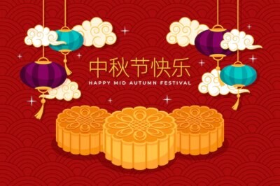 Free Vector | Flat background for mid-autumn festival celebration