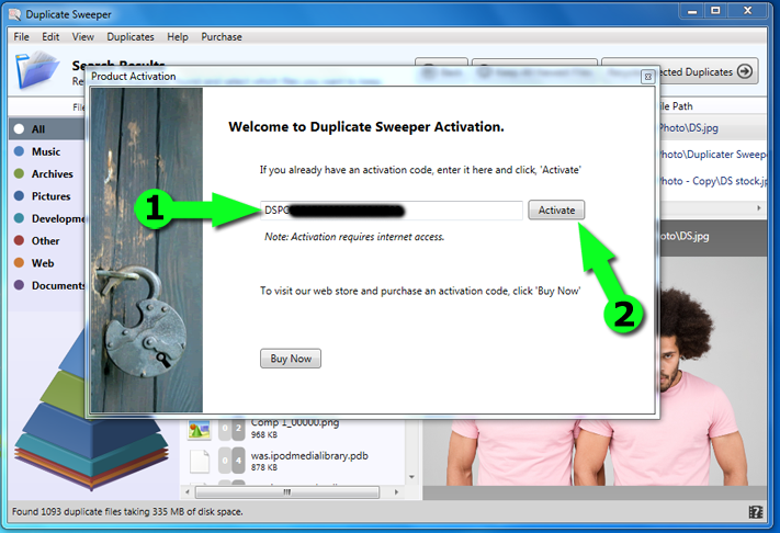 duplicate sweeper activation code