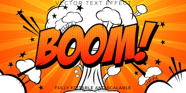 Free Vector | Comic book text effect editable cartoon and pop art text style