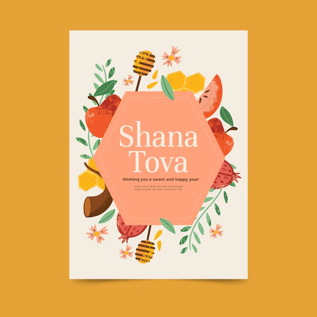Free Vector | Shana tova greeting card template
