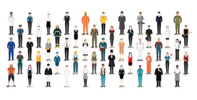 Free Vector | Illustration vector of various careers and professions