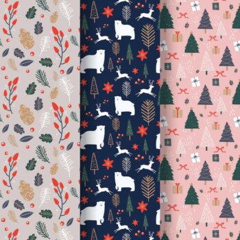 Free Vector | Christmas pattern collection in flat design