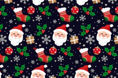 Free Vector | Hand drawn flat christmas pattern design