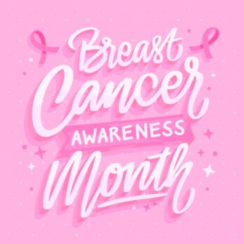 Free Vector | Hand drawn flat breast cancer awareness month lettering
