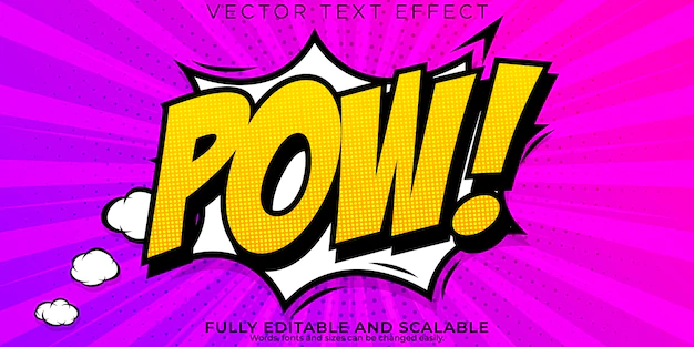 Free Vector | Comic book text effect editable cartoon and pop art text style