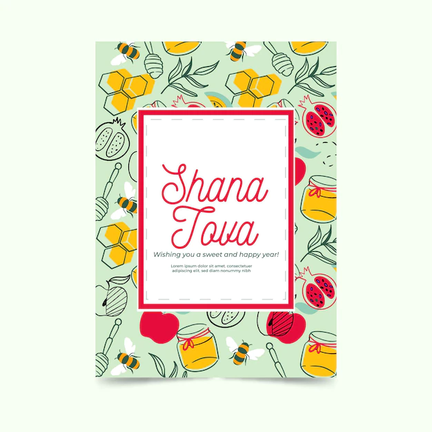 Free Vector | Shana tova greeting card template