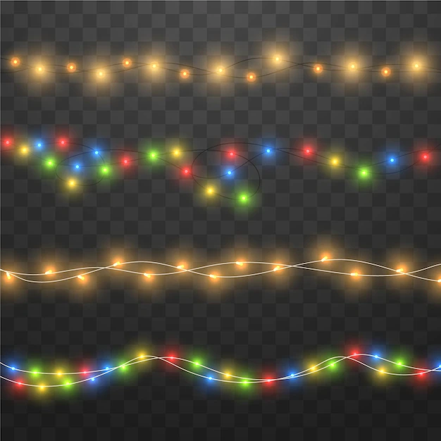 Free Vector | Realistic christmas lights collection