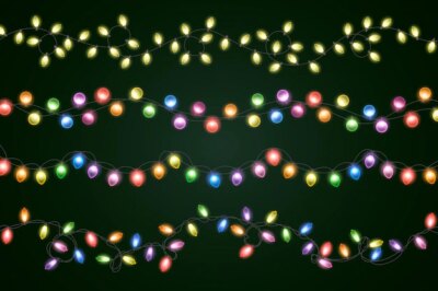 Free Vector | Realistic christmas lights collection